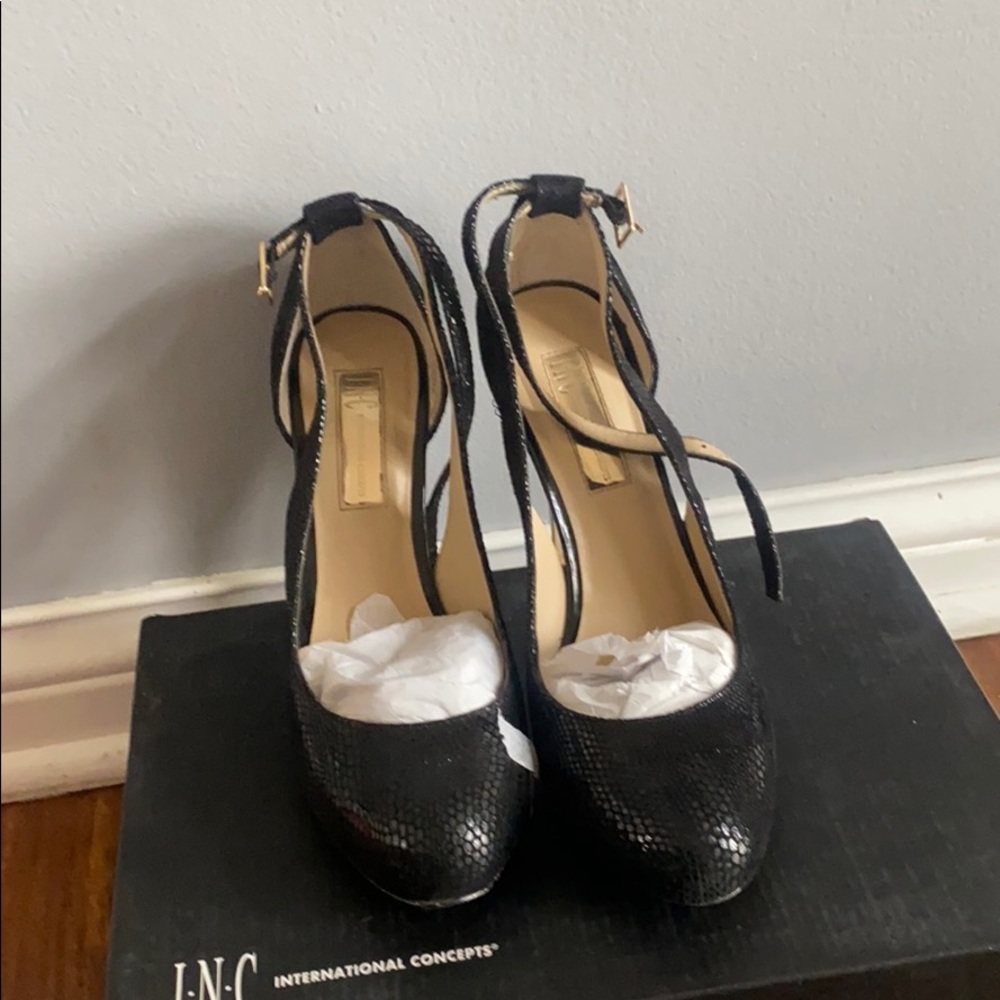 Black shoes with ankle strap